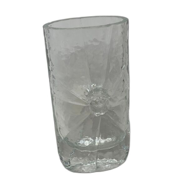 Sunburst Vase Iced Glass by Rune Strand Sea Glasbruk, 1960s Sweden MCM Crystal - Picture 4 of 11